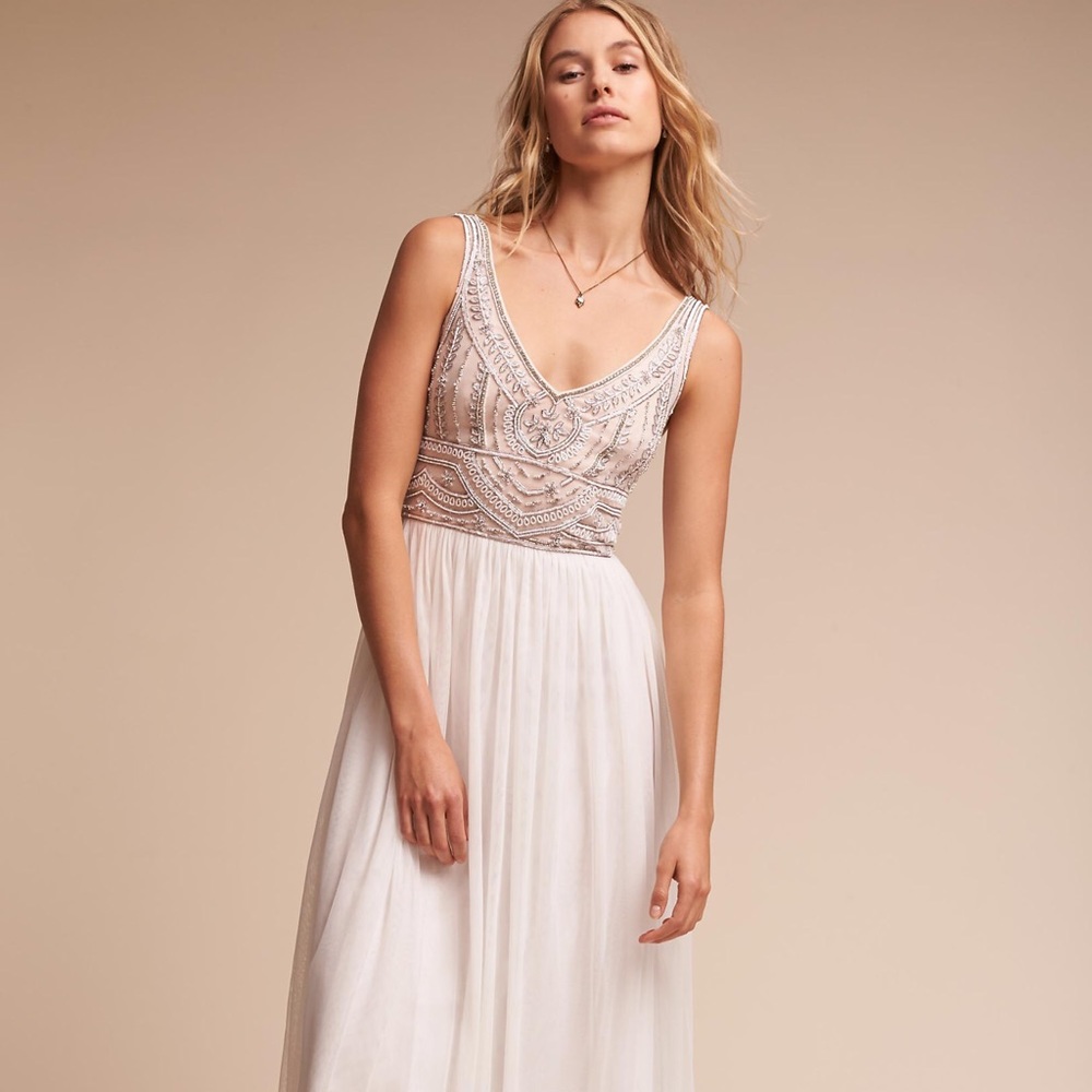 BHLDN Sterlkng Gown Sz 6